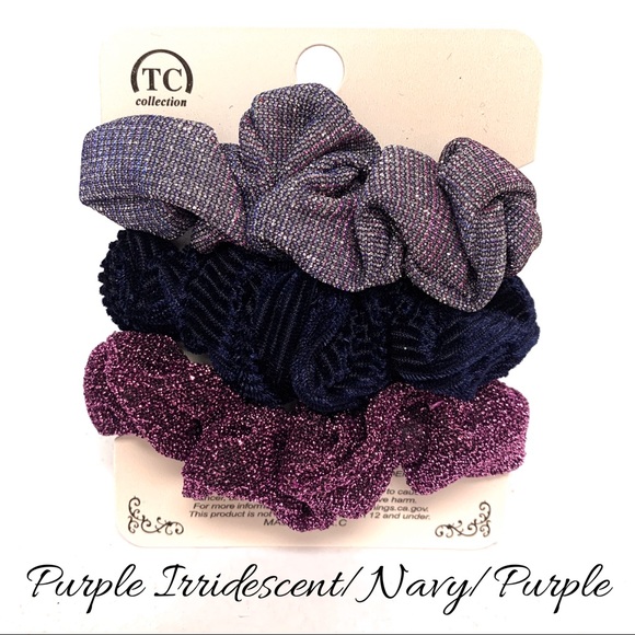 Glitter and Velvet 3-Pack Scrunchies - Picture 6 of 7